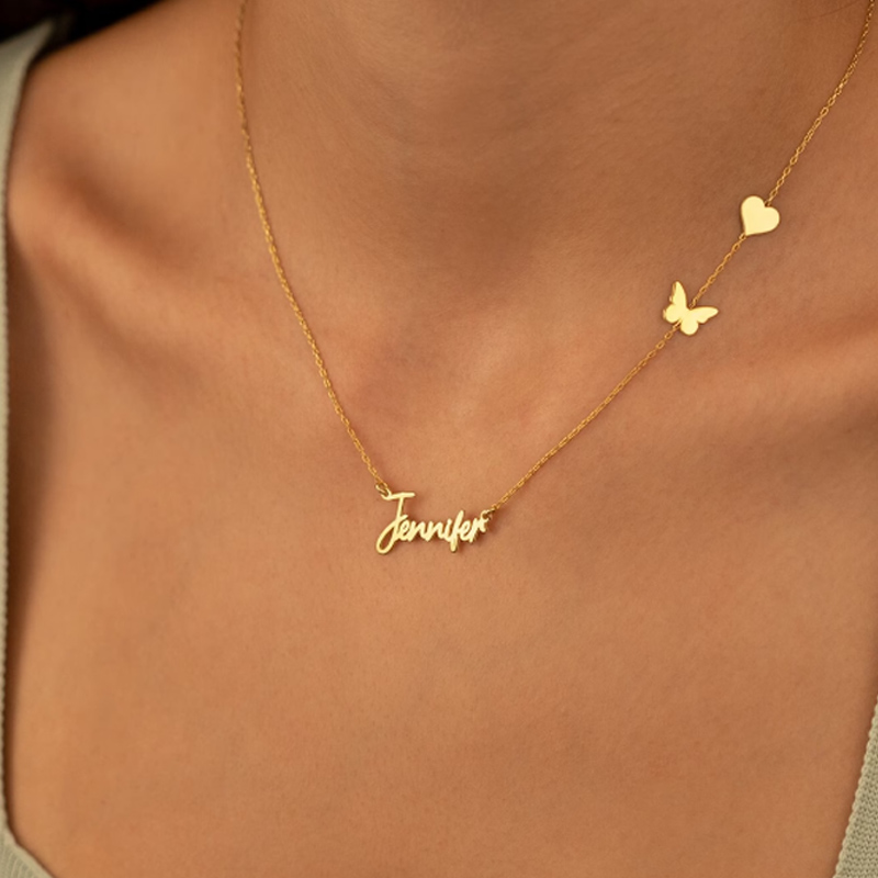Kalung kupu-kupu kustom bentuk - Birth Flower Necklace ulasan dan harga