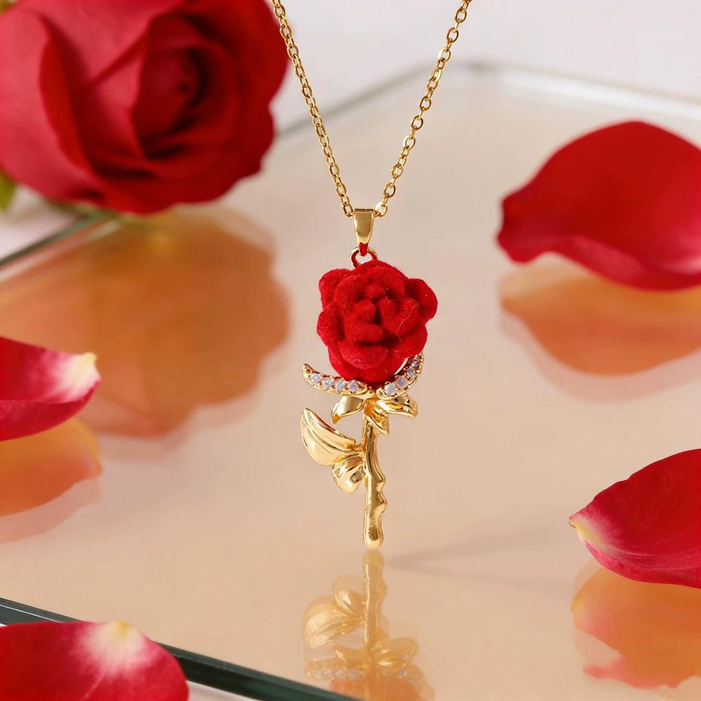 Kalung Mawar Wanita dengan Pes - Birth Flower Necklace ulasan dan harga